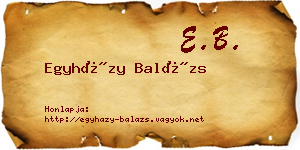 Egyházy Balázs névjegykártya